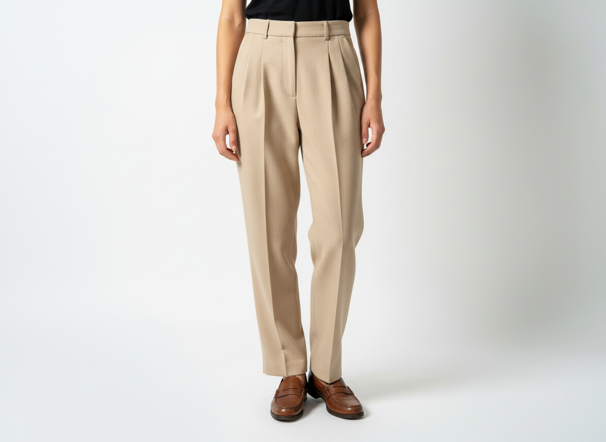 Beige Vintage Suit Trousers